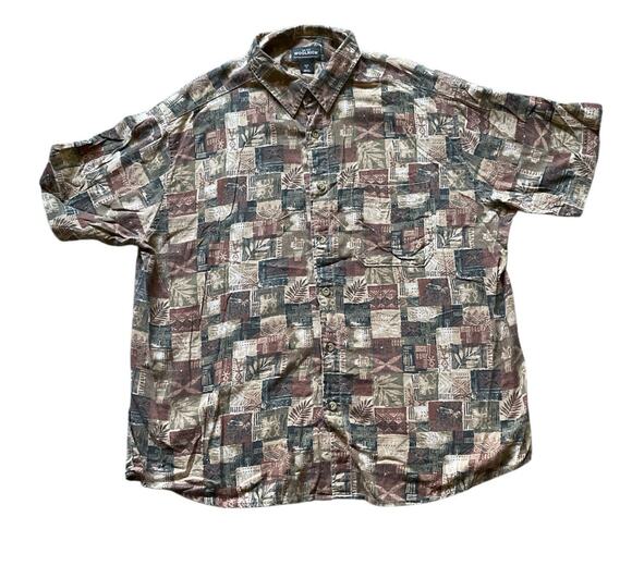 Woolrich Other - Woolrich Mens Paprika Primitive Block Casual Button up Size XL Patchwork Natural